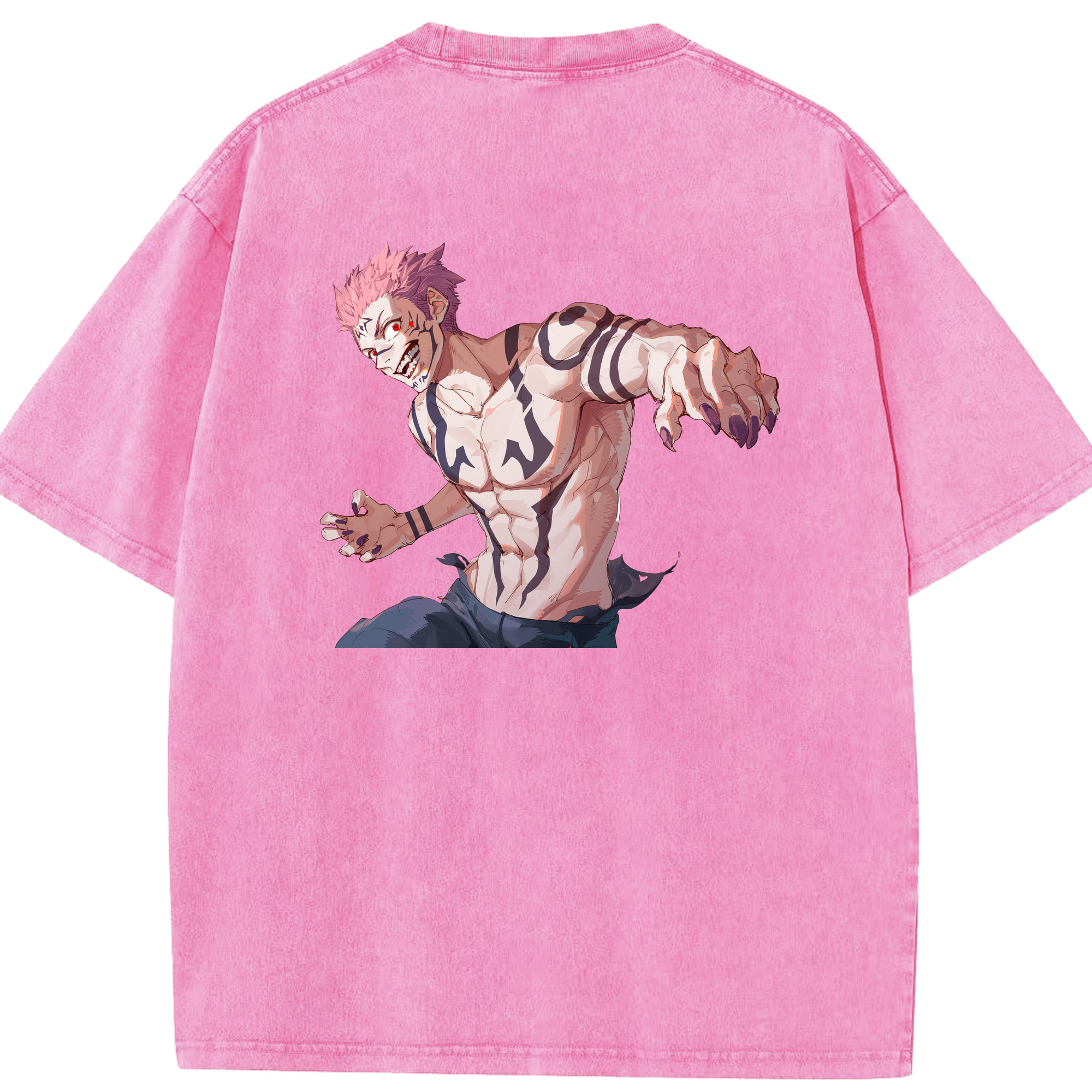 （画像用） 呪術廻戦 Jujutsu Kaisen 綿100% ヴィンテージ風 半袖Tシャツ（背面プリント）